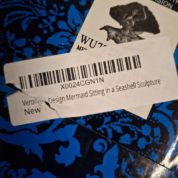 Veronese Design Mermaid Sitting In A Seashell Sculpture - Picture 3 of 6